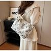 Chic Butterfly Print Faux Leather Tote Bag for Women, Woven Texture Shoulder Underarm Bag, Casual Daily Commute Handbag