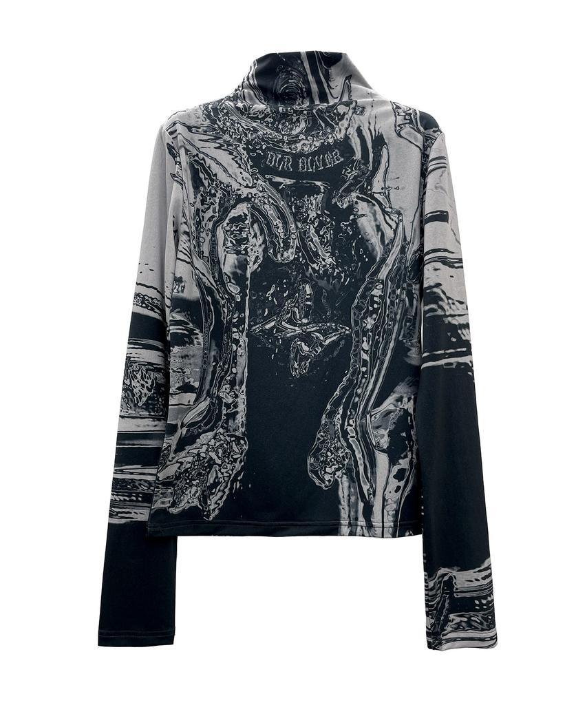 BLR Blr Printed High-Neck Longsleeves