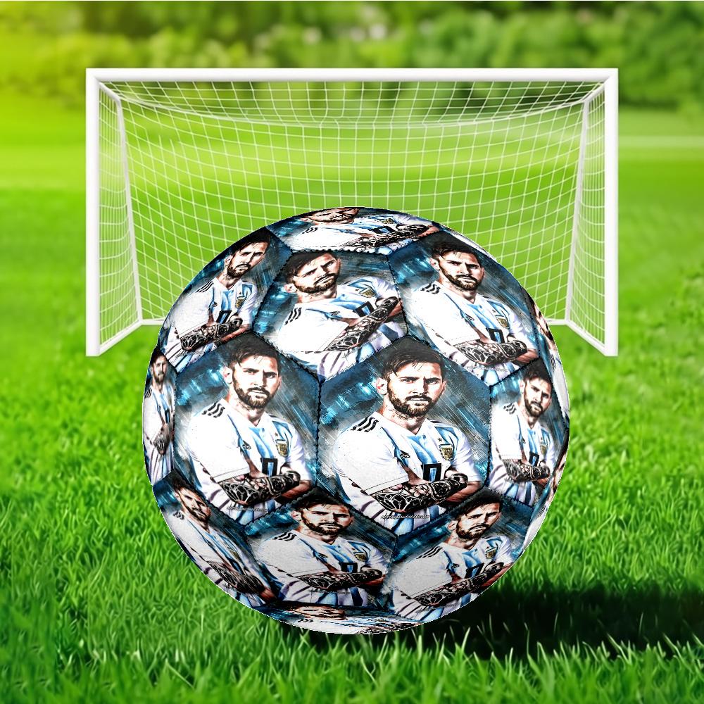 Lionel Messi With World Cup Trophy Size 5 Soccer Balls, Anti-Slip, Protective Football, Outdoor Sport, Practice Games, Birthdays Gift for fan