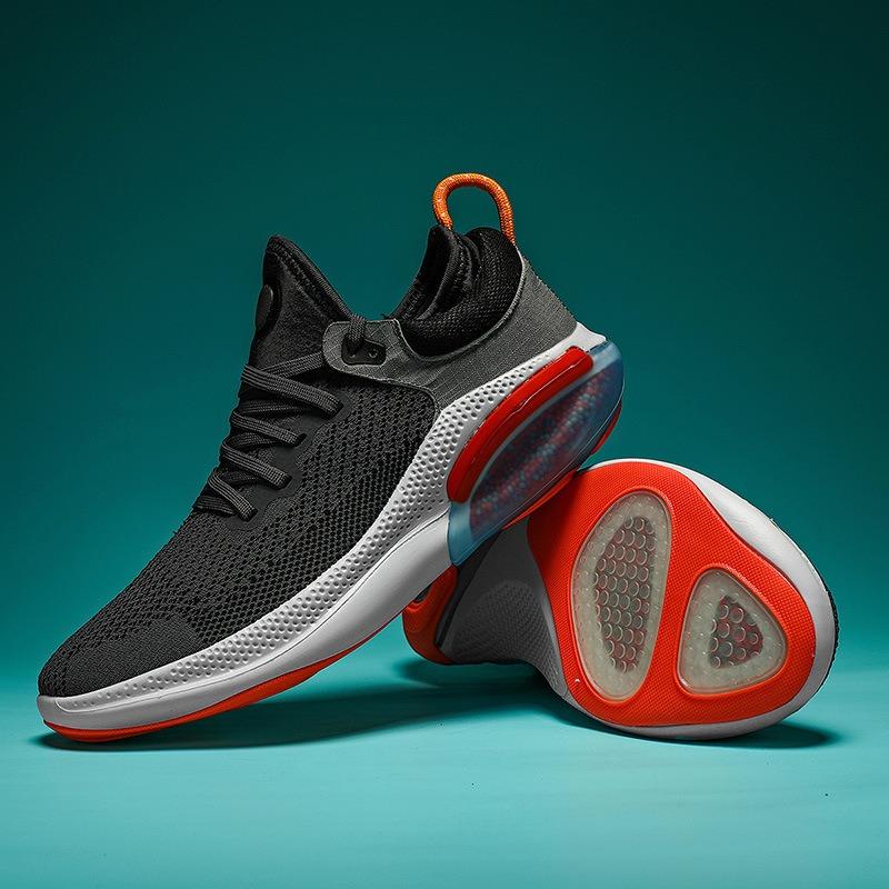 Men's Breathable Knit Air Cushion Sneakers Lightweight Non-slip Shock Absorbing Casual Sports Shoes