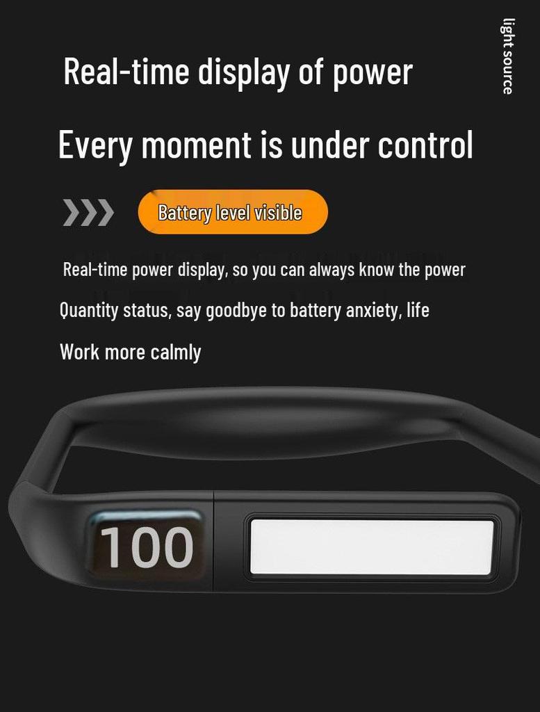 Digital Display Neck-Hanging Eye Protection Lamp for Reading, Camping, and Outdoor Use