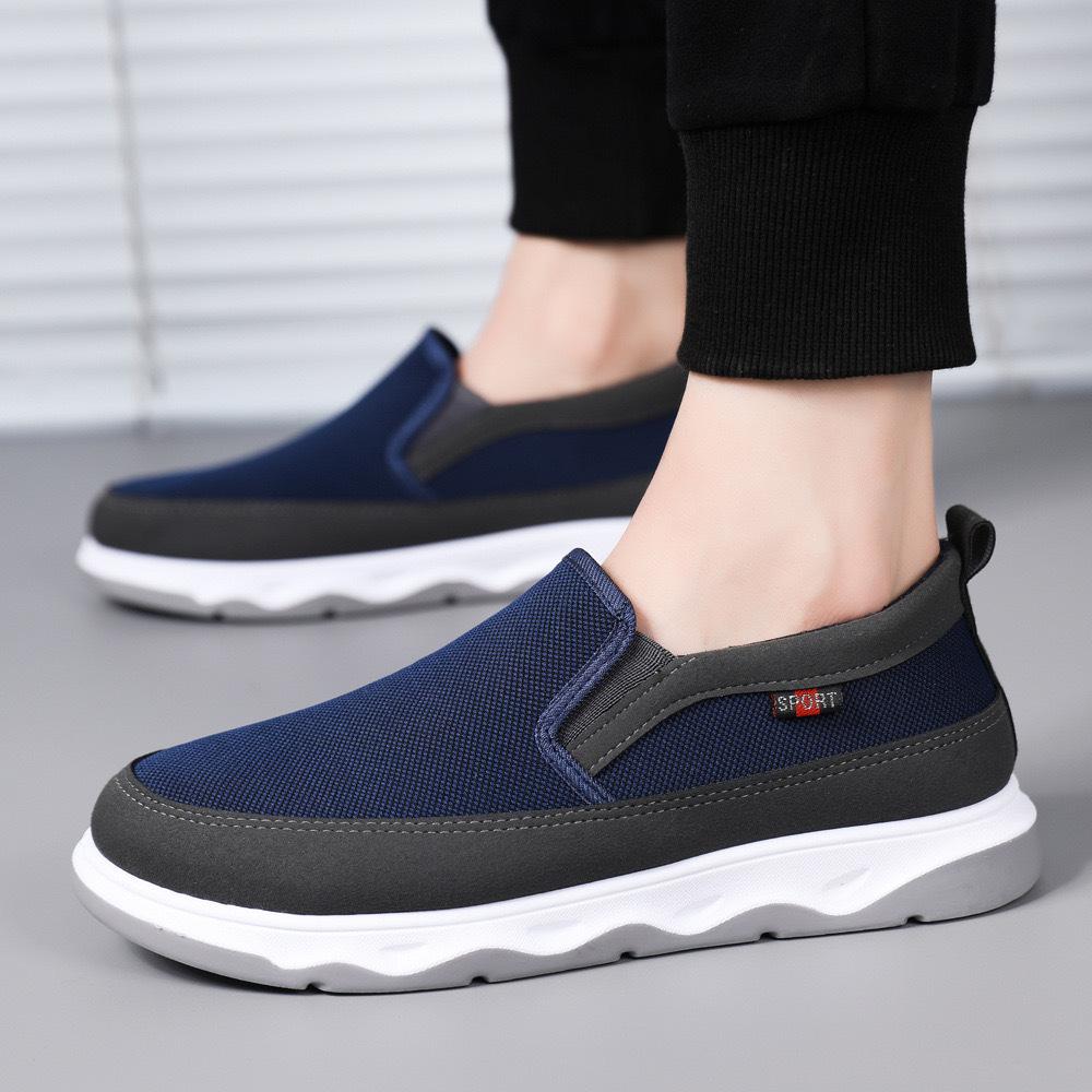 Men's canvas shoes old Beijing shoes sports and leisure Korean version trend fashion breathable one-pedal lazy shoes men's shoes