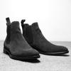 Fashion Men's Retro Pointed High-Top Set Foot Suede  Tooling Men's Boots
