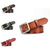Unisex Genuine Leather Waist Belt With Metal Pin Buckle For Business Or Casual Outfits