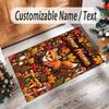Fox Theme Crystal Velvet Floor Rug Personalized Custom Name Text Warm Carpet Home Decoration