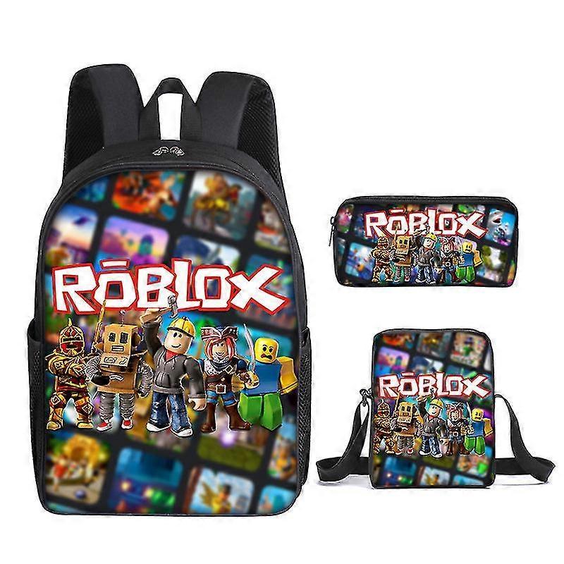 Roblox Okul Çantası Çocuk Sırt Çantası Veya Beslenme Çantası Veya Kalemlik Veya 3'lü Set Dinozor Baskılı Sırt Çantası Çocuklar İçin