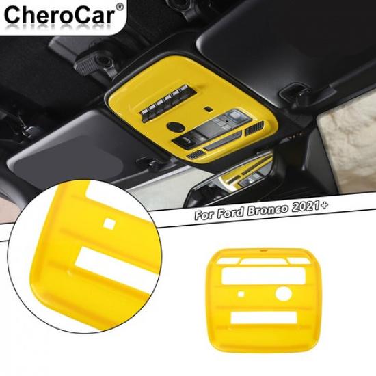 Front Reading Light Frame Trim Cover Decor Bezel for Ford Bronco -25 Yellow