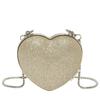 Summer new fashion chain messenger bag portable shoulder heart bag diamond-encrusted metal diagonal span bag