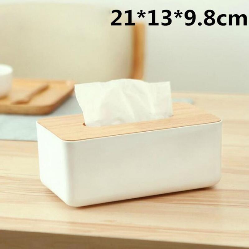 Tissue Box Wooden Cover Toilet Paper Box Solid Wood Napkin Holder Case Simple Stylish Home Car Tissue Paper Dispenser