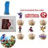 Vibrant Roblox Theme Party Supplies For Kids Birthday Celebrations With Banners And Cake Toppers