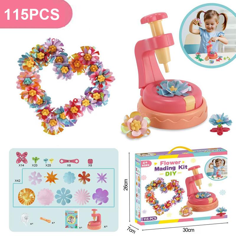 Flower Bouquets Toys Handmade DIY Craft Kits Toys Embossing Machine Toys Parent Child Interactive Puzzle Toy Xmas Girls Gifts