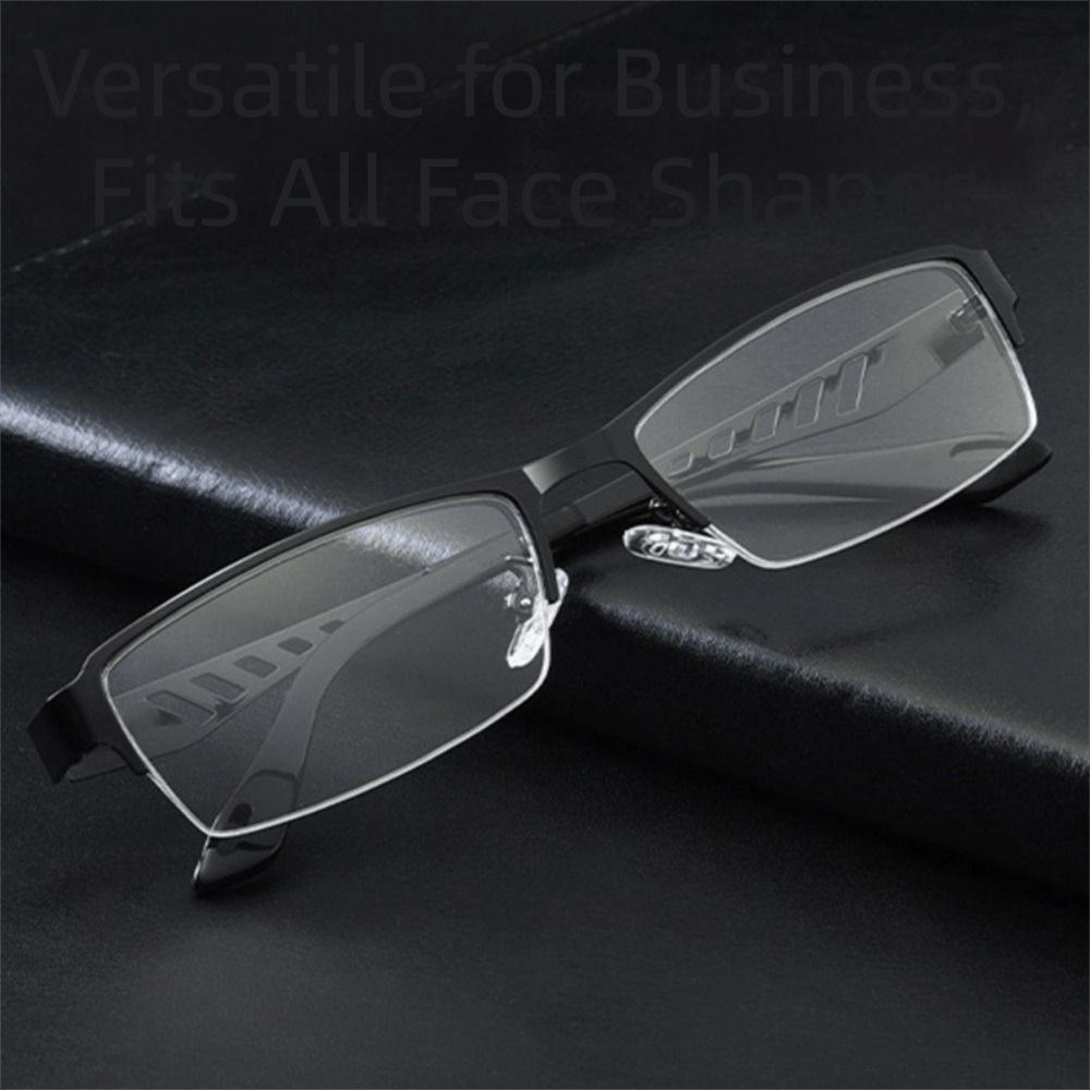 Metal Frame Photochromic Reading Glasses Rectangular Shape Photochromic Lenses Metal-Frame Eyewear Vintage Style
