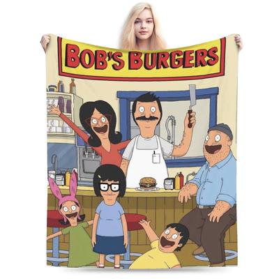 Bob Burgers  Flannel Blanket Winter  Super Warm Throw Blanket for Kids Couch Chair Aesthetic Bedspread Sofa Bed Cover