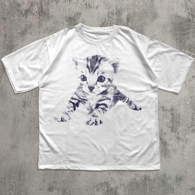 Y2k Vintage Graphic Cat T Shirt, Unisex Cotton Shirt, 90s Retro Tee, Cats Lover Gift, Funny Kitten T Shirt, Trendy Summer Tees, Cute Kittens