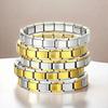 Italian Charm Link Stainless Steel Golden Bracelet for Woman Men DIY Making 9mm Bead Silver Color Retro Bangle Jewelry