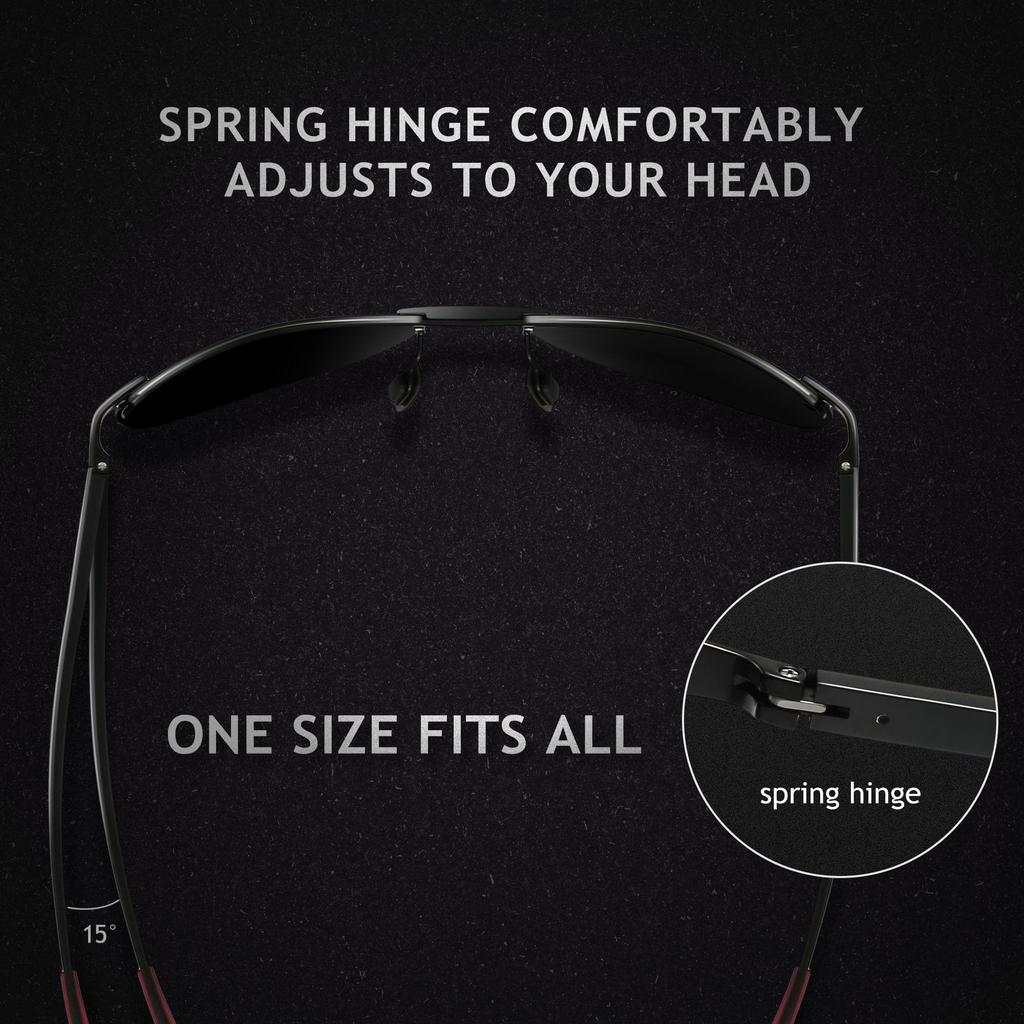 SUNGAIT Aviator Polarized Sunglasses for Driving and Alloy Temple Spring JP Men, Golf, Al-Mg Hinges, UV400, SGT302-HH