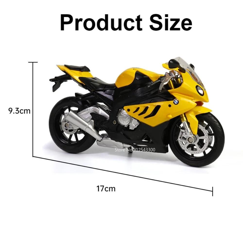 1:12 BMW S1000RR Motorcycle Model Toy Alloy Diecast Shock-absorbing Linkage Vehicle Models Free Wheeling Children's Toys Gifts