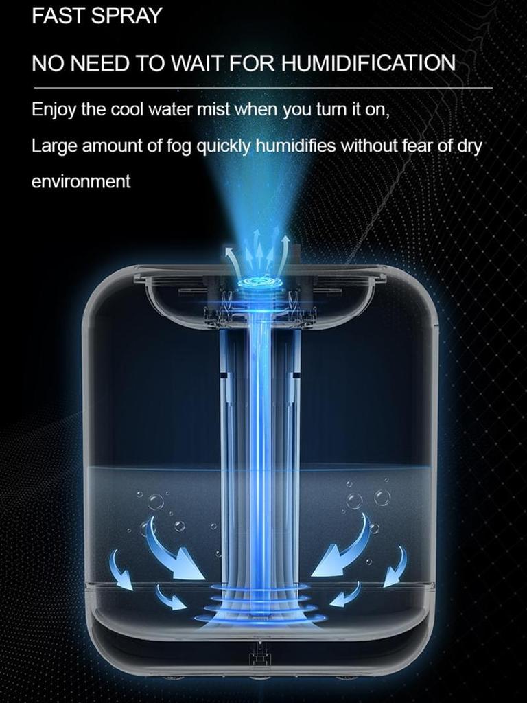 1000ml Air Humidifier 2000MAH Multiple Filling Essential Fragrance Diffuser 7 Colors Light Coly Mist Can Add Flowers Fruit | Humidifiers (White)