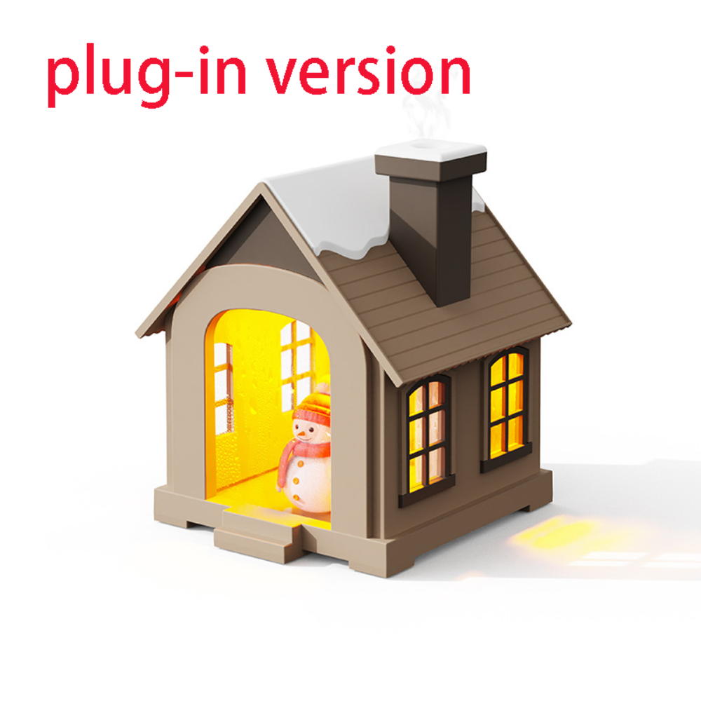 Snowhouse Style Warm Light Humidifier USB Charging Desktop Mini Decoration Colorful Snowman Atmosphere Light Ornament