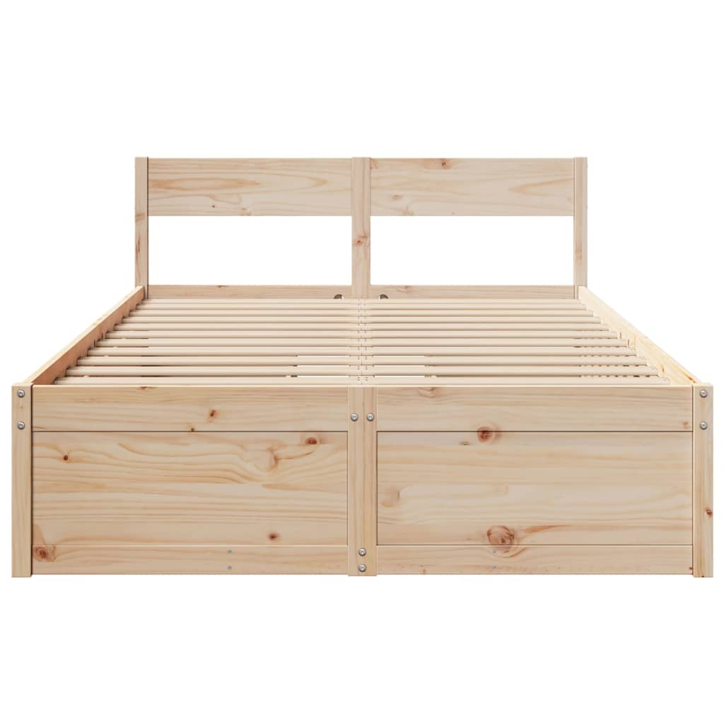 Solid Wood Bed Frame Without Mattress 120x200 Cm Pine Wood