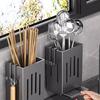 Wall Mounted Kitchen Utensils Drying Rack Portable Chopstick Holder Practical Kitchen Utensils Organizers Storage Bin