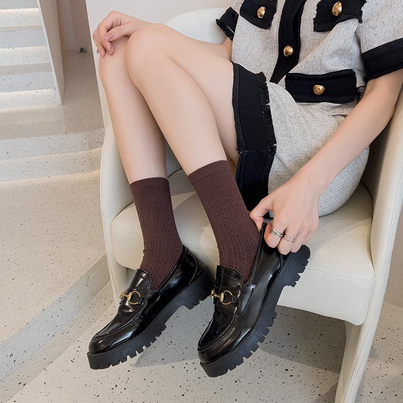 Ladies Spring and Autumn Vintage New Style In The Tube Pile Socks
