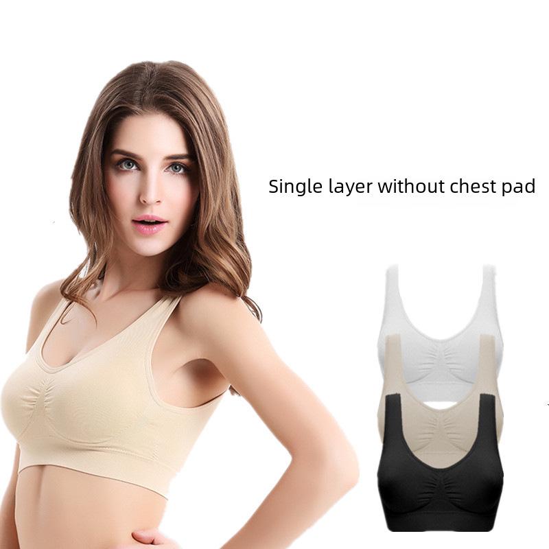 Large Size Women's Cross-Border Yoga Sports Bra – Single Layer, No Chest Pad, Comfortable Fit for Sleeping and Fitness