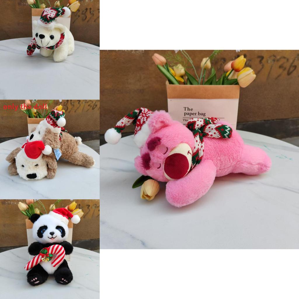 Weihnachts Snoopy Lotso Plüschtier mit Hut und Schal Design für Feiertagsdekoration