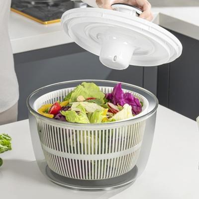 Large Capacity Vegetable Dehydrator Rotating Quick Drainage Fruit Drain Basket Semi-automatic Vegetable Fruit Washer Kitchen Use