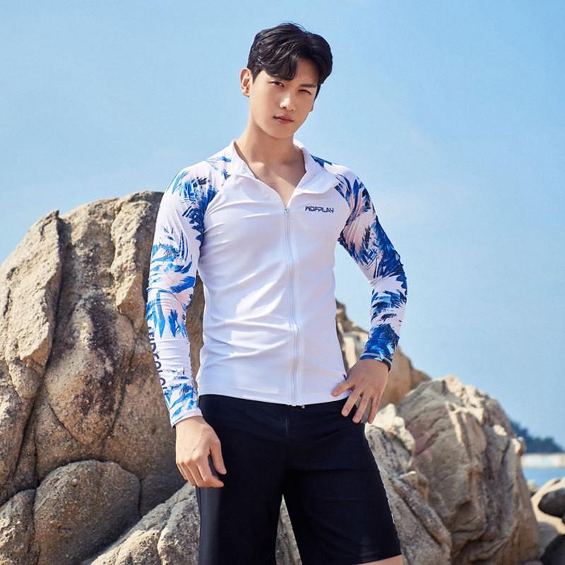 Herren Schnelltrocknendes UV-Schutz Rash Guard Set Langarm-Oberteil Langbeinige Hose Surfen Tauchen Schwimmen