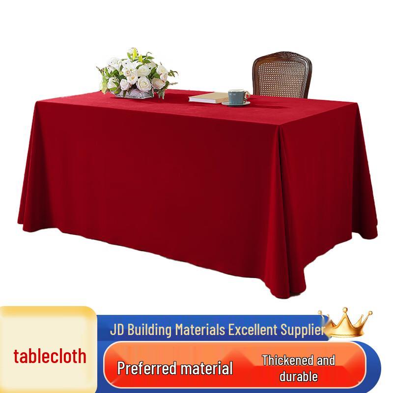 Saizesi Red Thickened Flannel Rectangular Tablecloth