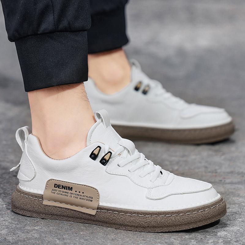 Pantofi sport pentru bărbați 2022, cei mai noi pantofi sport ușori pentru bărbați, pantofi sport albi, respirabili, din piele, la modă, pantofi de skate pentru bărbați