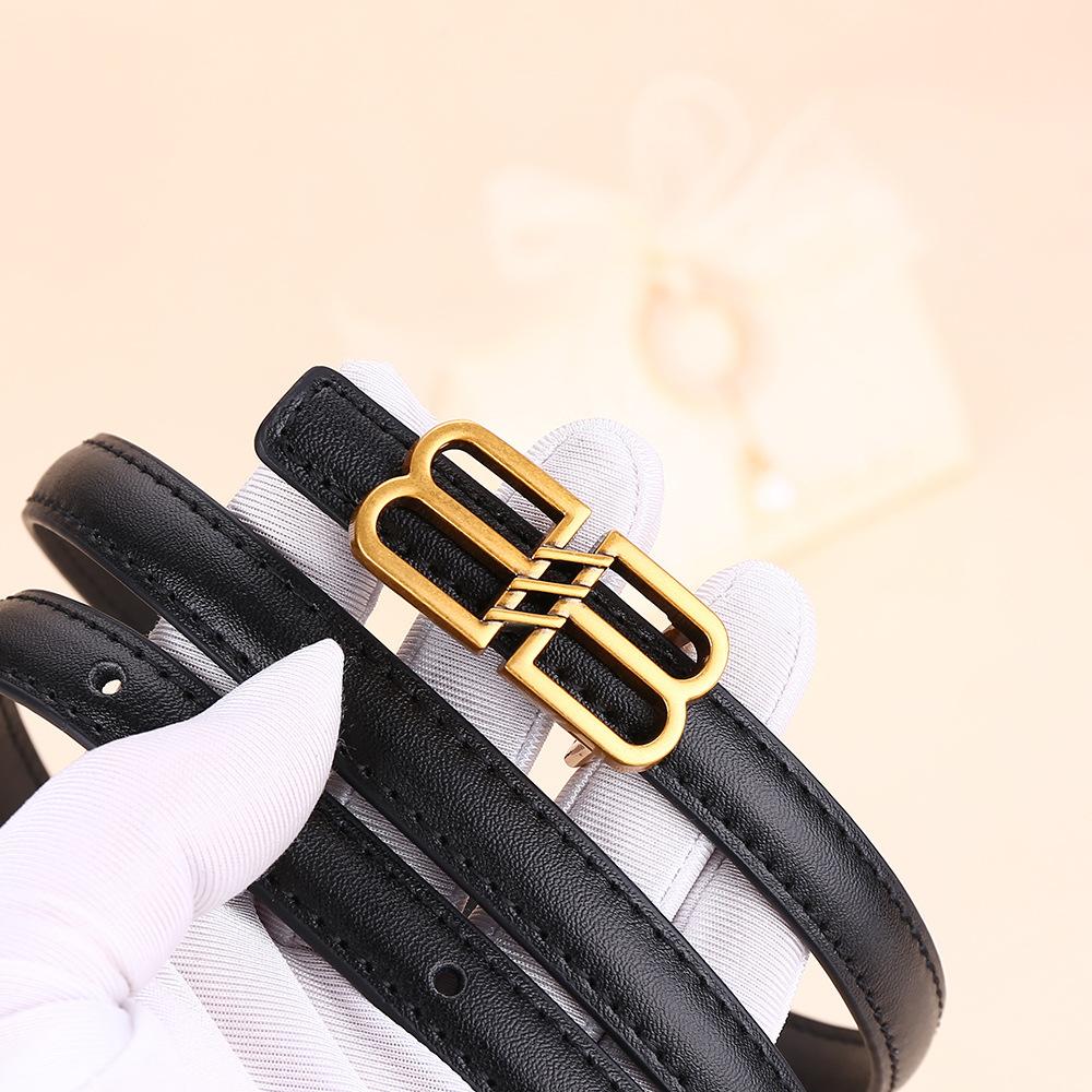 Paris Home Belt Women'S Leather Dress Belt Thin Belt Women'S High-End Dense