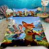 3pcs Duvet Cover Anime Zootopia Judy Nick Bedding Set Skin-friendly Children Bedroom Dormitory Surprise Gifts