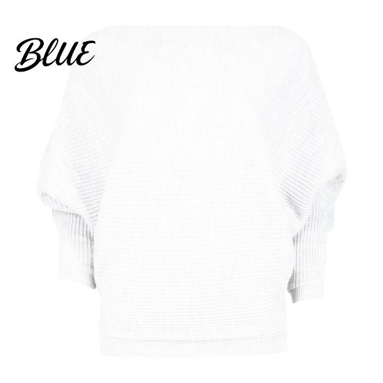 Pullover Pullover Bootausschnitt Fledermausärmel Langarm Gerippt Damen Strickwaren Oberteil Herbst Winter Einfarbig Locker Streetwear