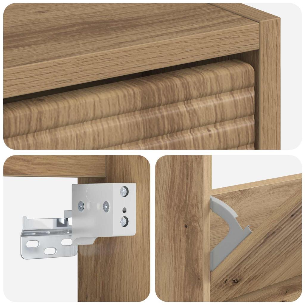 Wall Mounted Shoe Cabinet HAARLEM 71 x 17 x 86 cm
