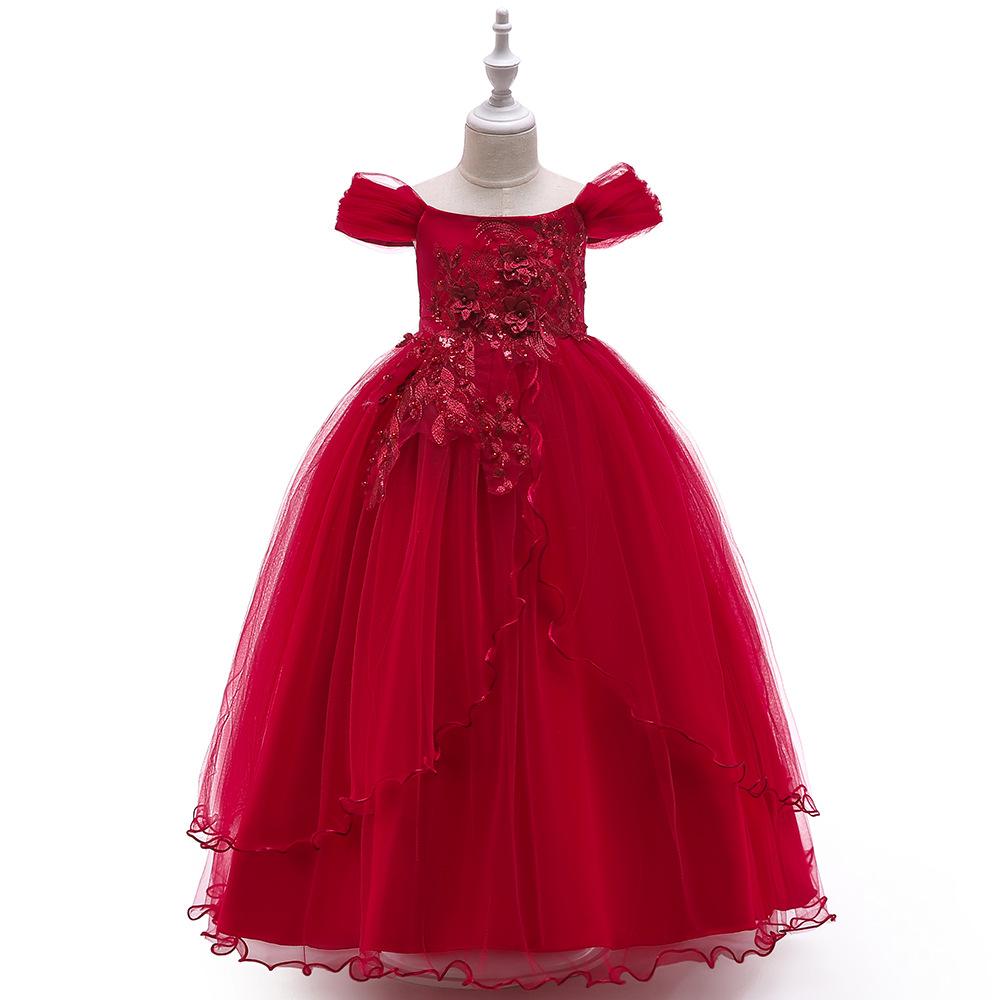 Children Wedding Dress Girls First Holy Communion Formal Long Gown Appliques Lace Princess Party Prom Dresses for Girls 6-14yrs