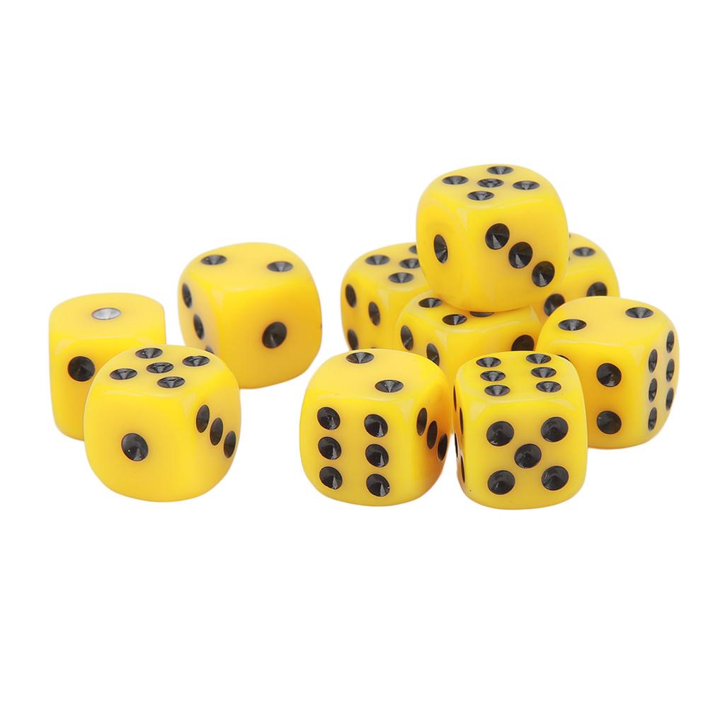 30 STÜCK Würfelset 16MM Kunststoff 6-seitig Runde Ecken Würfelwürfel für Tischspiele Brettspiele Gelb