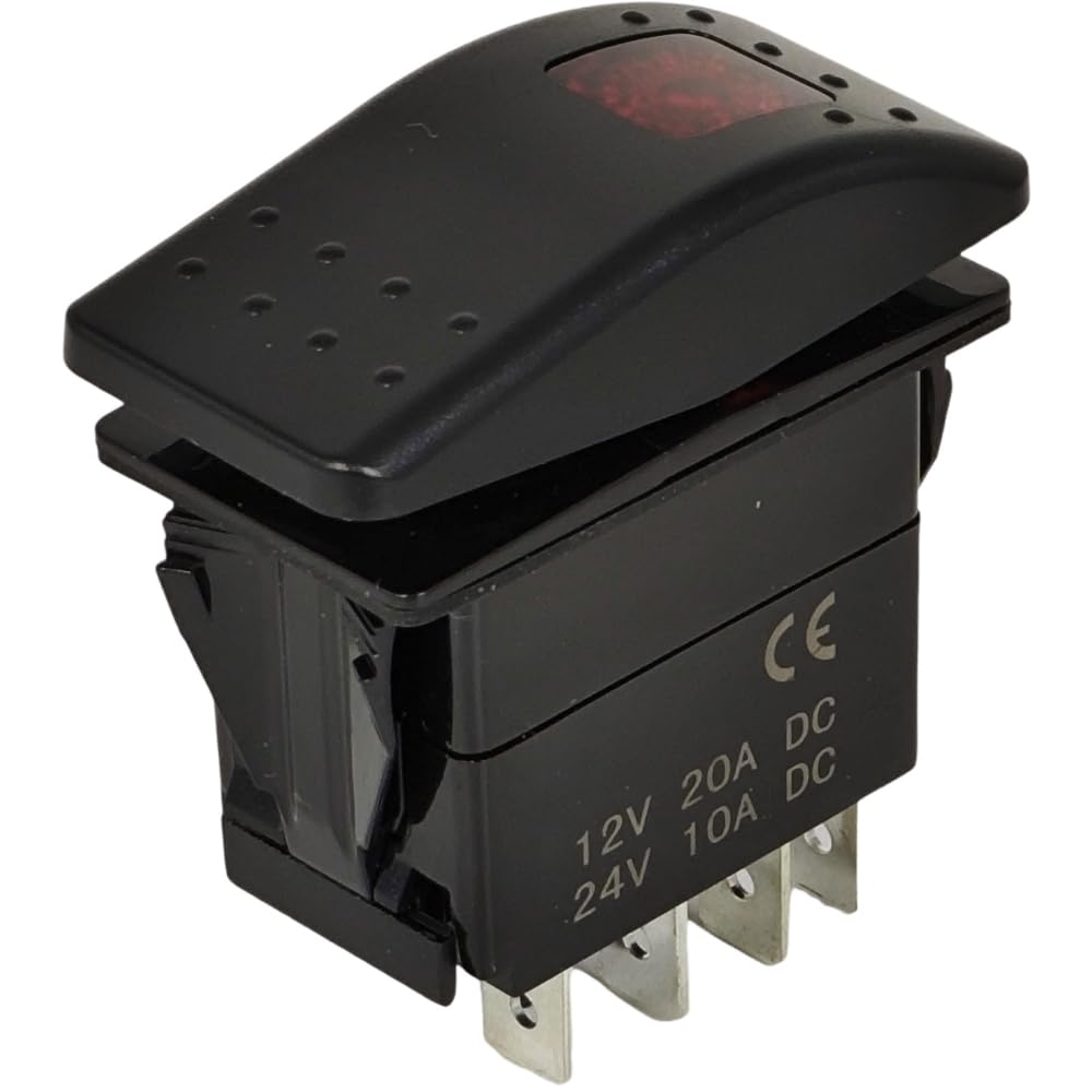 

5 Pin (ON)-Off-(ON) Rocker Switch 308-1062 Compatible with Onan for Cummins Gasoline Gensets Remote Start Switch Lighted with Indicator Light