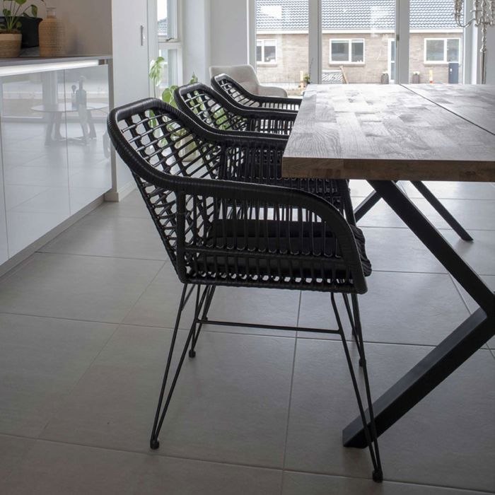 Armchairs - HOUSE NORDIC - TRIESTE - Black Polyrattan - 4 People - Outdoor Use