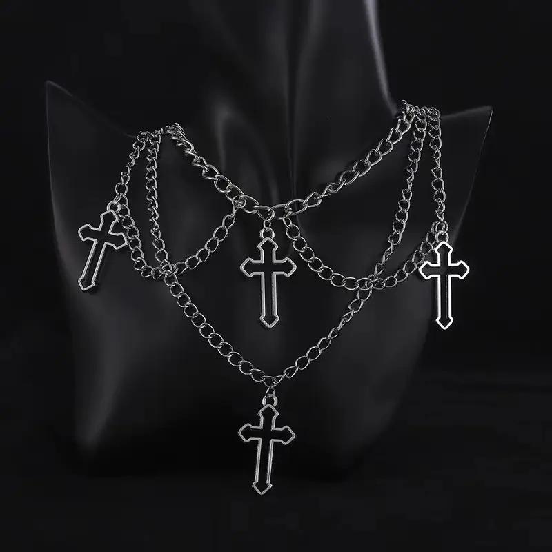 Gothic Cross Pendant Choker Necklace For Women Cool Hip Hop Vintage Necklaces Gypsy Accessories Jewelry