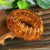 Square Beads Resin Bangle Handmade Gemstone Bracelet Retro Beaded Bracelet  for Women