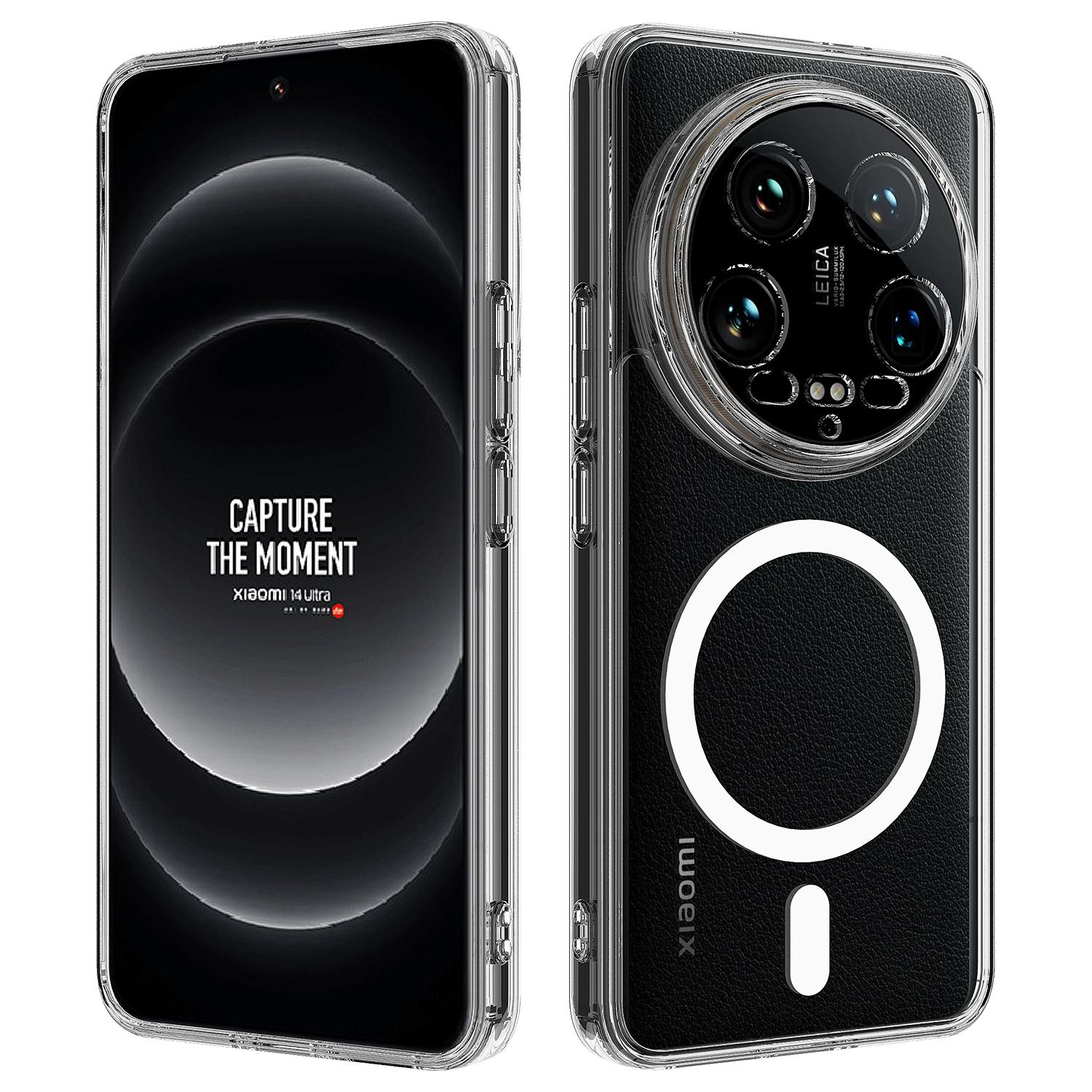 

For Xiaomi 14 Ultra Clear Phone Case Compatible with MagSafe TPU+Acrylic Back Cover Clear