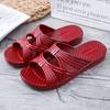 Fashion Women Summer Autumn Solid Color Slip Resistant Comfortable PVC Sandals Flat Fashion Red Oil Slippers