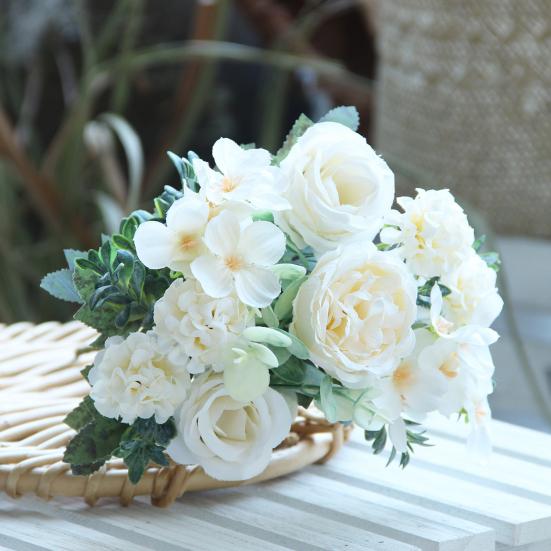 Simulated Flowers Bouquet Bright Colors High Simulation No Withering Fading Fake Flower Home Office Decor