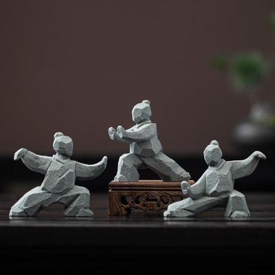 Nové čínské Tai Chi Kung Fu bojových umění postavy kreativní ozdoby pro domov, pracovní plochu, dekorace na čajový stolek