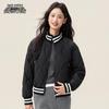Women's Ribbed Stand Collar Short Winter Down Jacket