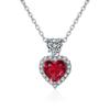 925 Sterling Silver Necklace Shiny Ocean Star Zircon Heart Pendant Necklace Women's Party Birthday Wedding Jewelry Gift
