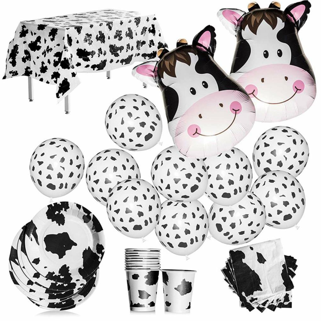 1 Set Pink Cow Ballon Kit Aluminum Foil Balloons Birthday Accessory Cheerful Delicate House Ornaments Party Decorations