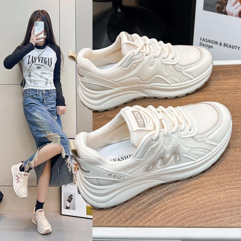 2025 spring Forrest Gump shoes women's new platform dad shoes breathable sports shoes lightweight casual running shoes German training shoes